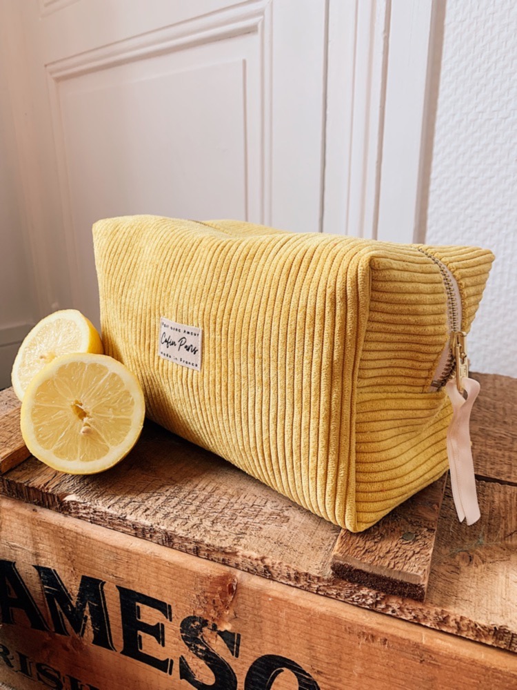 Trousse de toilette  Jeanne citron - Cofin Paris